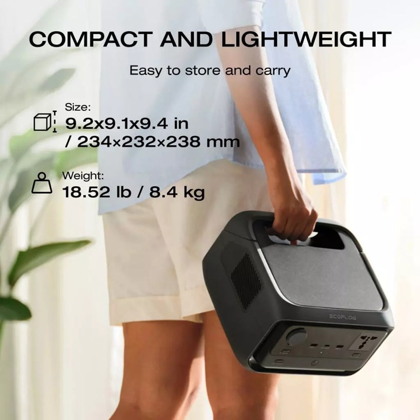 EcoFlow River 3 Max portable power station compact and lightweight for easy storage