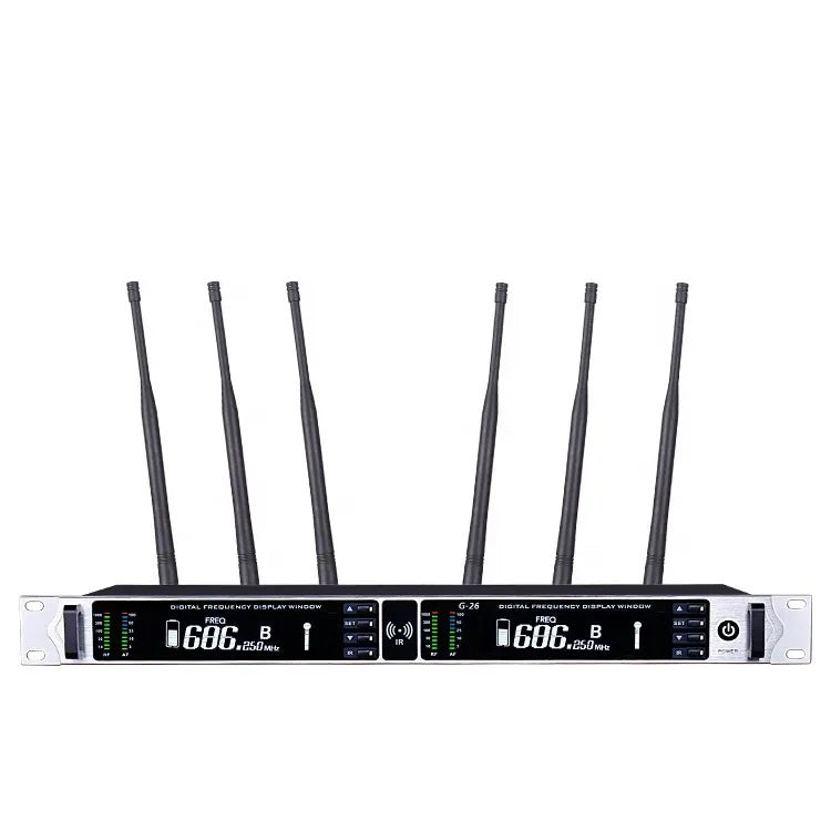 XTUGA G26 true diversity microphone system with advanced dual-channel wireless technology and display