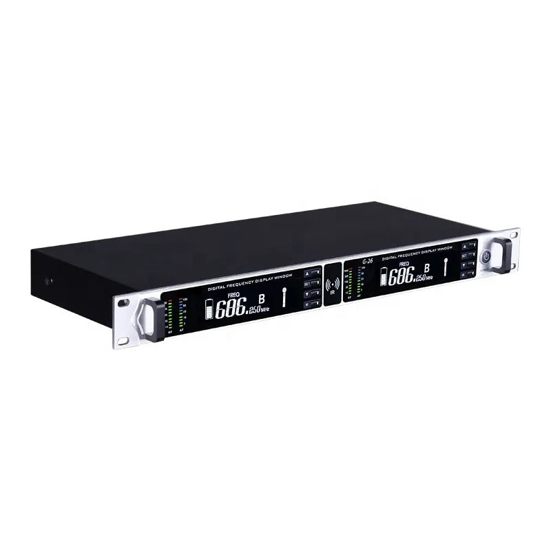 XTUGA G26 true diversity microphone system with dual receivers for clear audio performance