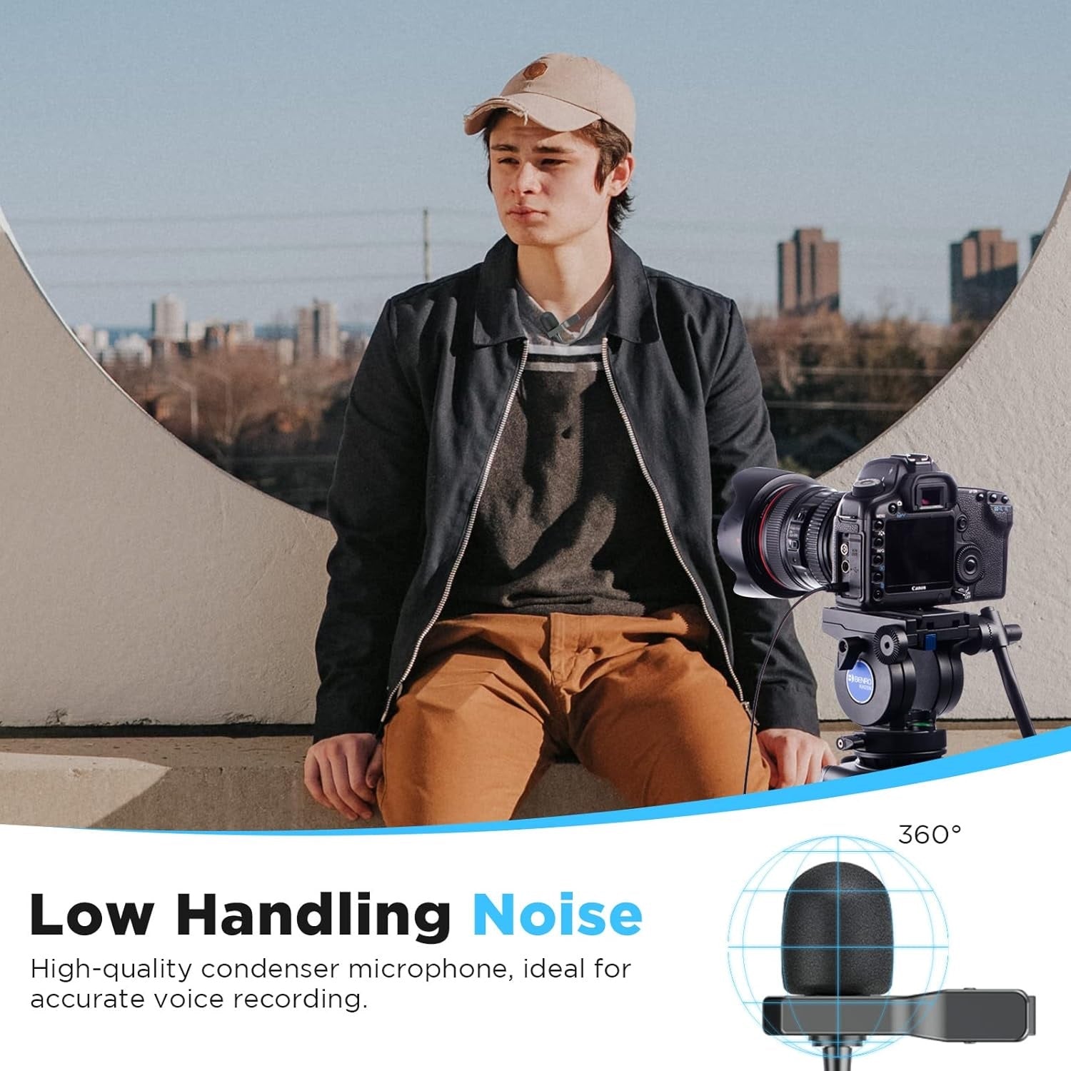 BOYA M1S lapel microphone with low handling noise, perfect for accurate voice recording
