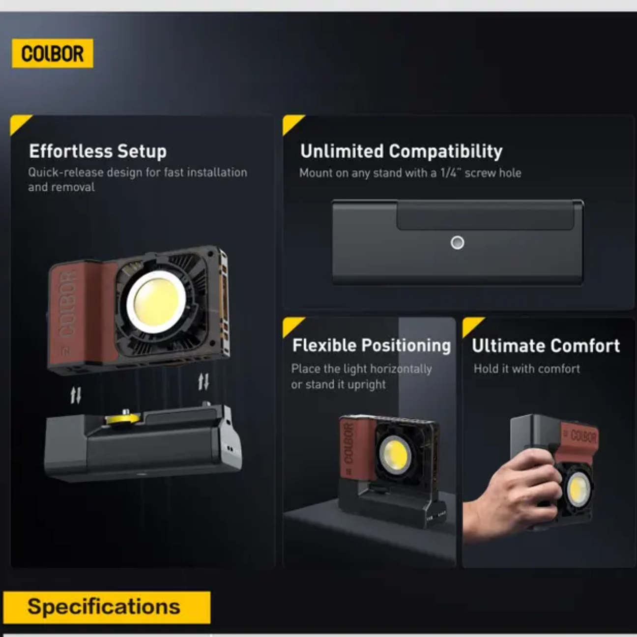 Synco Colbor PB74 battery base with quick-release design for photography accessories setup