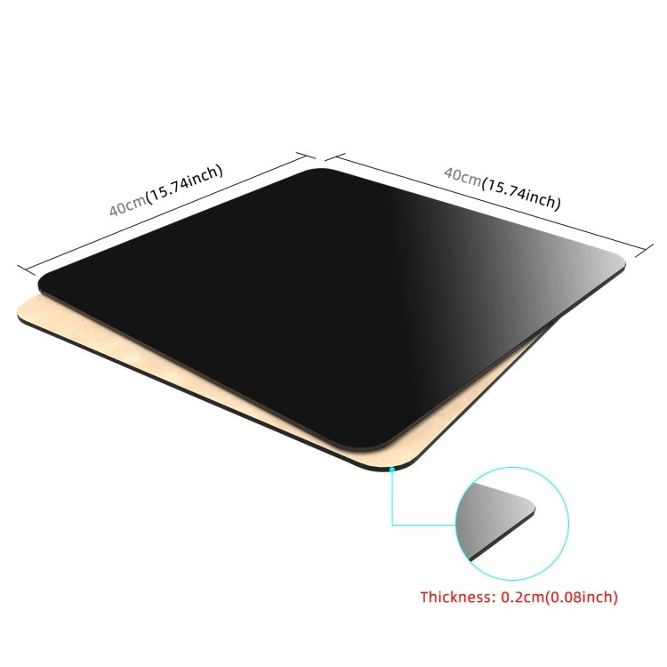 Acrylic Reflective Display Board in Black, 40cm x 40cm with 0.2cm thickness, ideal for photography