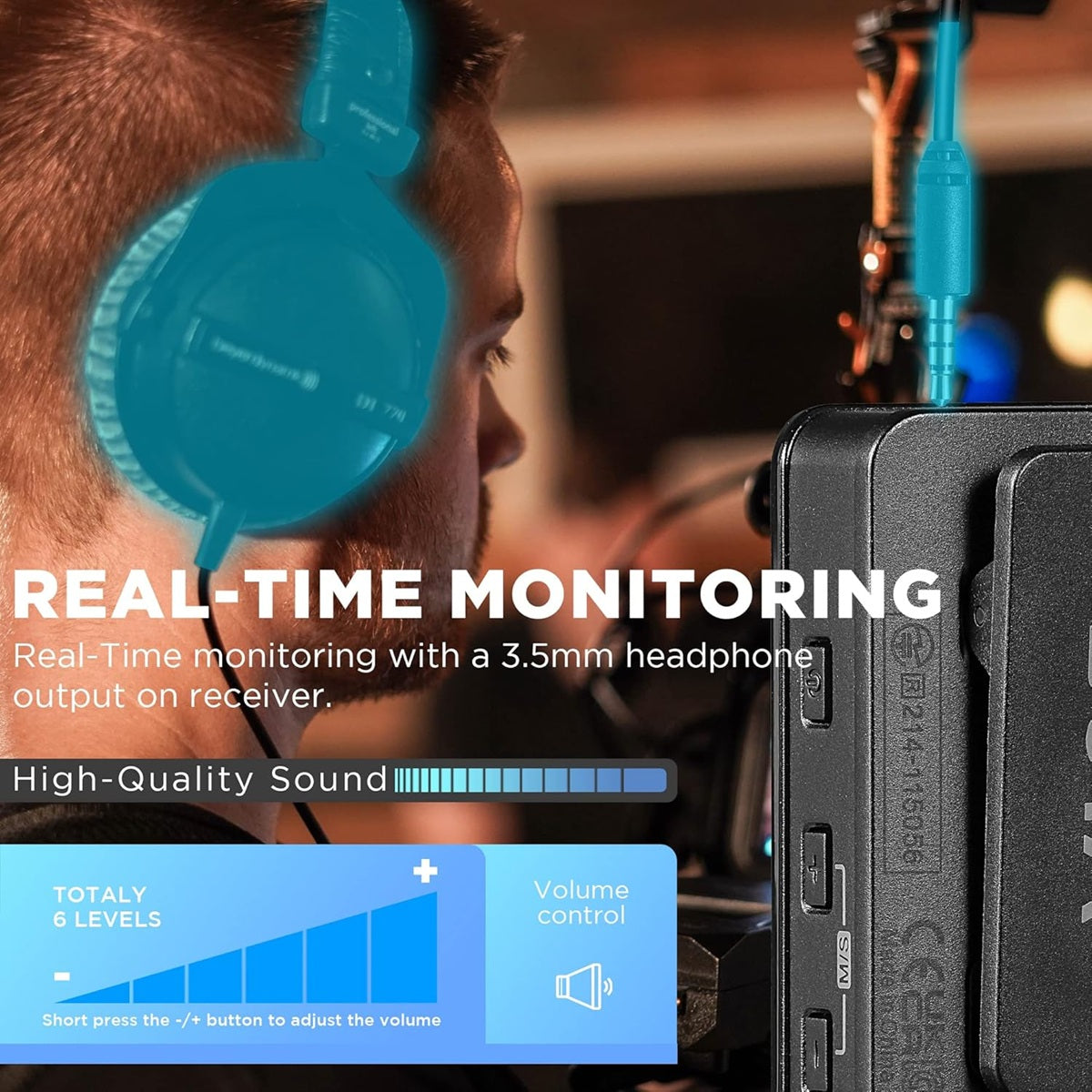 BOYA WMIC5 M1 wireless microphone with real-time monitoring and high-quality sound features