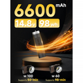 Portable rechargeable battery for LED lights with 6600 mAh capacity for extended use