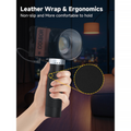 Leather Wrapped Handle for Camera with Portable Rechargeable Battery for LED lights