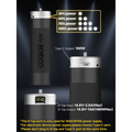 Portable rechargeable battery for LED lights with Type-C and D-tap ports for versatile powering options.
