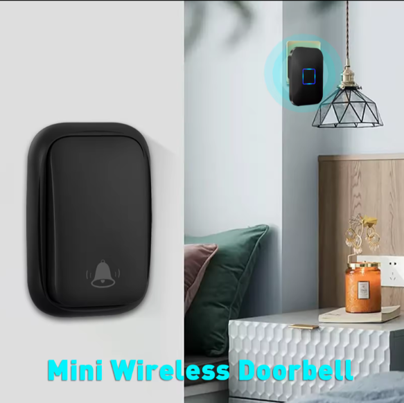 Daytech DB09 Doorbell for Home mini wireless doorbell installed inside a modern living room
