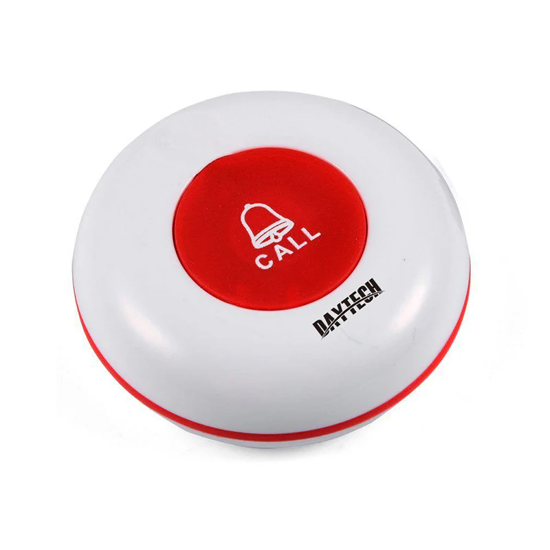 DAYTECH P4 Wireless Service Bell white and red calling system button