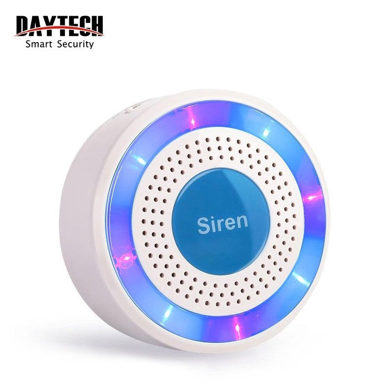 Rechargeable Siren for Office and Shop with blue LED lights and compact round design