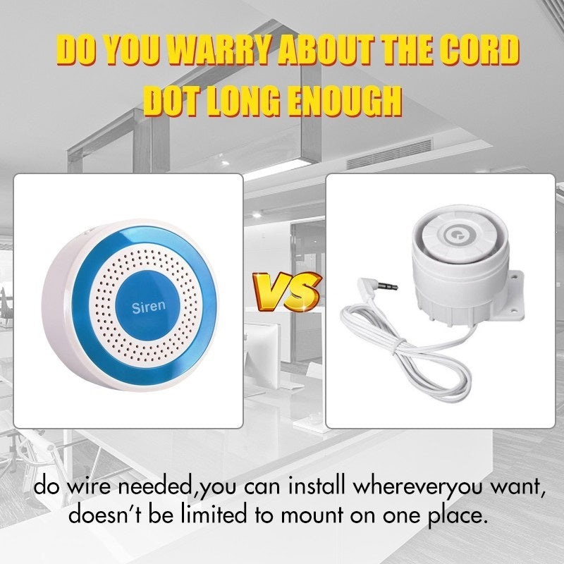 Rechargeable Siren for Office and Shop with wireless installation and no cord needed