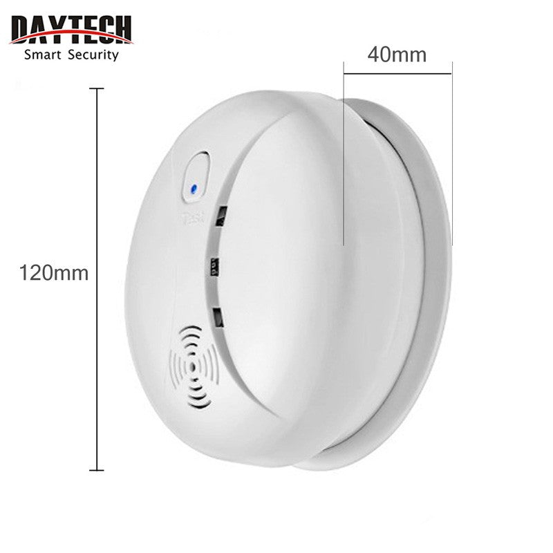 DAYTECH SM02 Smoke Alarm home security device in white with 120mm by 40mm dimensions