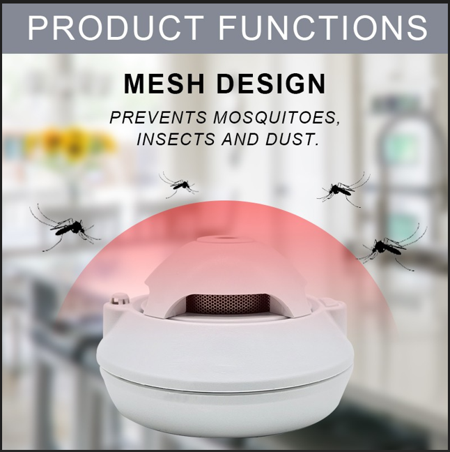 DAYTECH SM06TA smoke detector with mesh design preventing mosquitoes insects and dust for home security