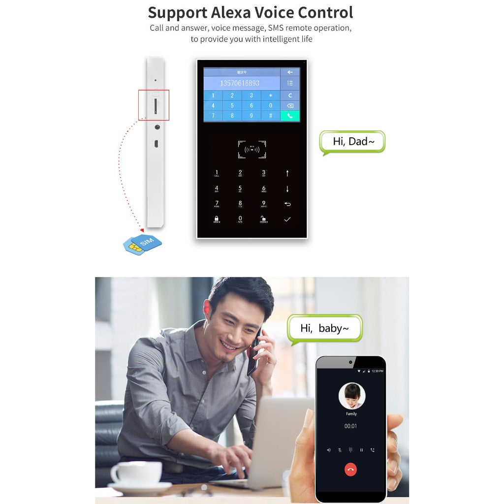 DAYTECH TA06 Home Security Kit with Alexa voice control and smartphone call features