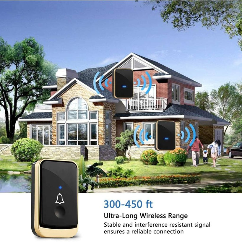 Home security alarm system featuring DAYTECH waterproof doorbell with ultra-long wireless range
