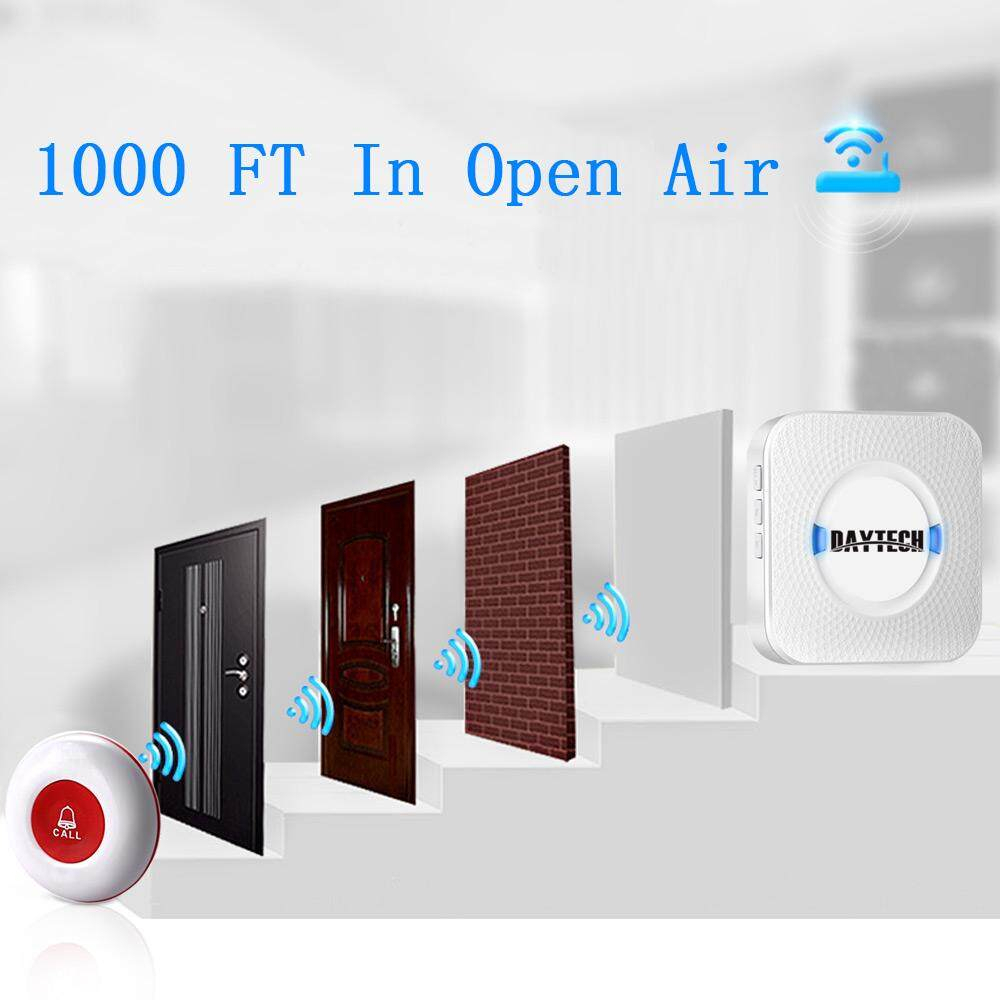 emergency buzzer demonstrating wireless caregiver pager system signal through multiple walls up to 1000 feet