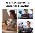 DJI Mic Mini Wireless Microphone used with DJI OsmoAudio ecosystem on Pocket 3 and Action 4 and Action 5 Pro cameras