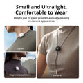 DJI Mic Mini Wireless Microphone demonstrating clip-on, magnetic attachment, and lanyard wearing options