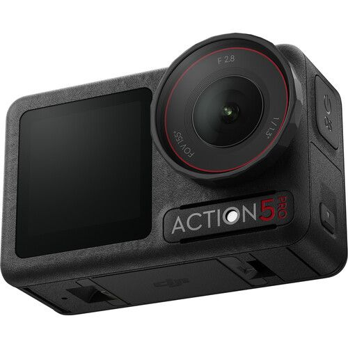 DJI Osmo Action 5 Pro camera Standard Combo showing compact black action camera with dual screens and wide lens