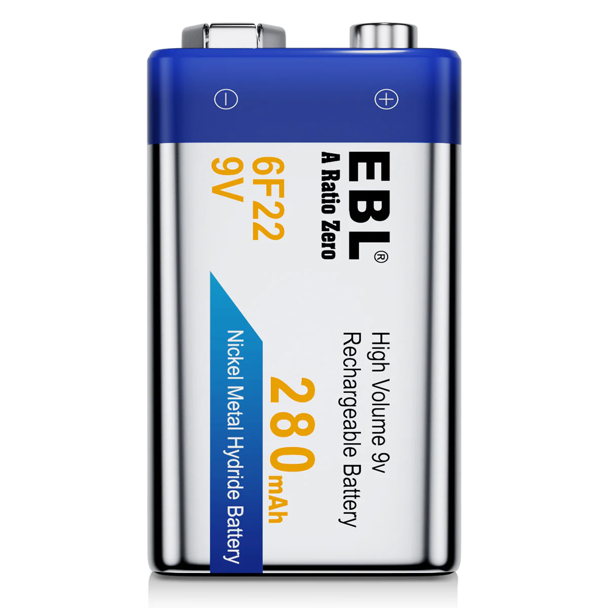 VMIDirect 9V 280mAh NIMH Rechargeable Battery with Nickel Metal Hydride technology for long-lasting power
