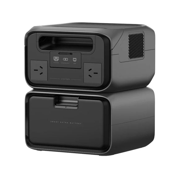 Ecoflow River 3 Max Plus Portable Power Station in black with multiple power outlets