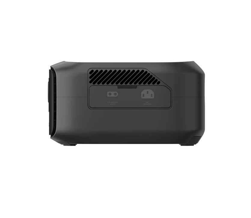 Side view of EcoFlow RIVER 3 portable power station showing cooling vents and power ports