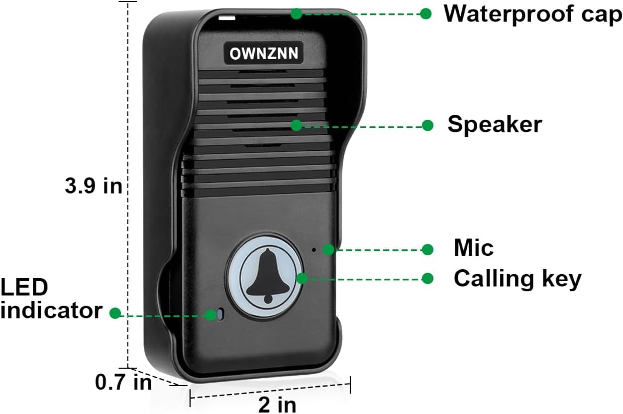 Full Duplex Intercom Doorbell with waterproof cap speaker mic calling key and LED indicator