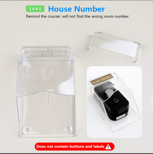Waterproof Doorbell Cover transparent case with removable top for protecting doorbells from rain