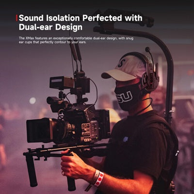 Group communication headset with dual-ear design for sound isolation and comfort