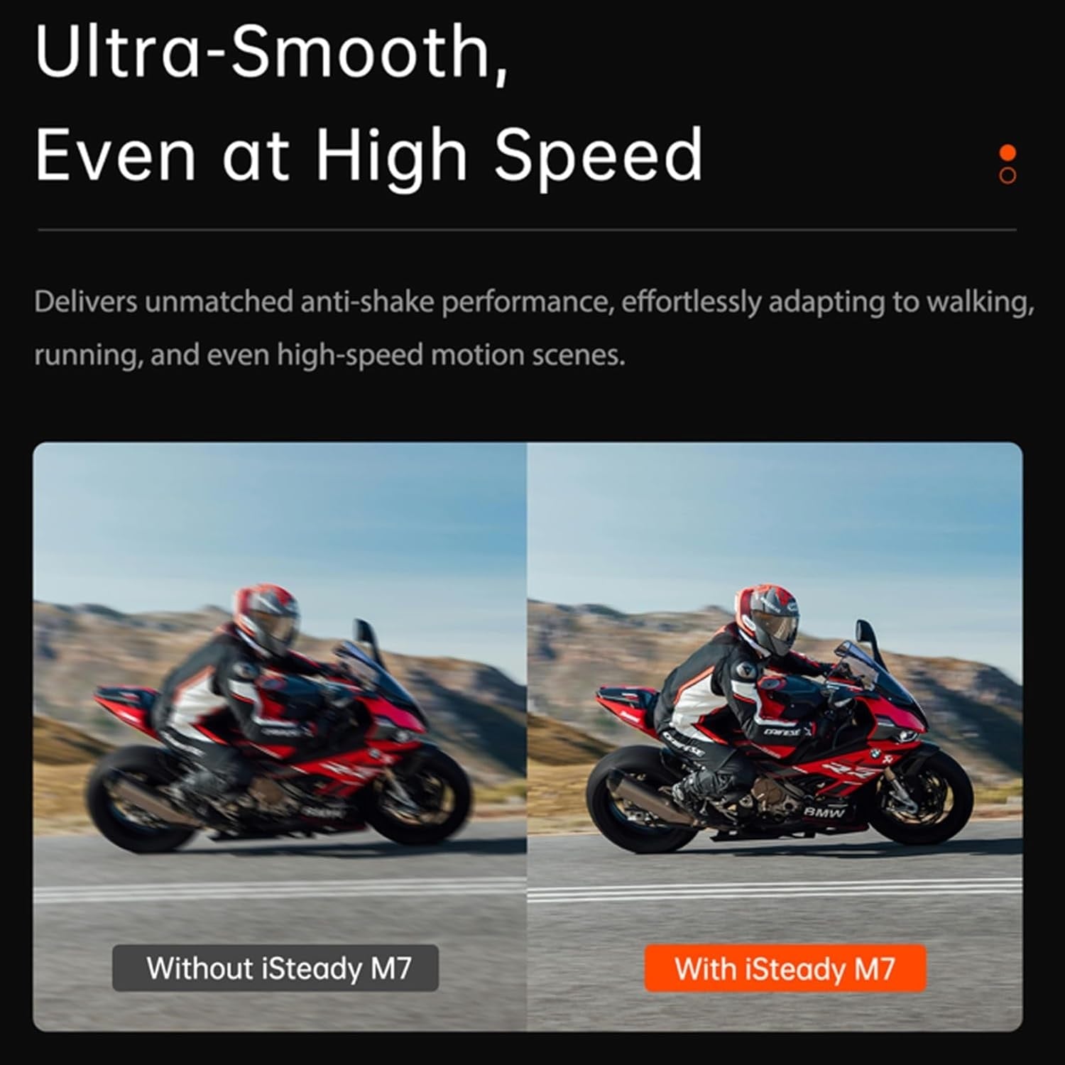 Comparison of footage with and without Hohem iSteady M7 gimbal for smartphone, highlighting anti-shake performance
