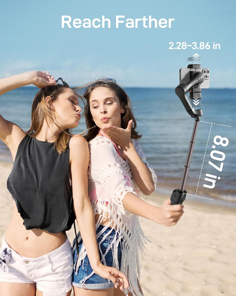 Hohem iSteady V3 Ultra AI tracking Gimbal with extended reach for smooth outdoor filming