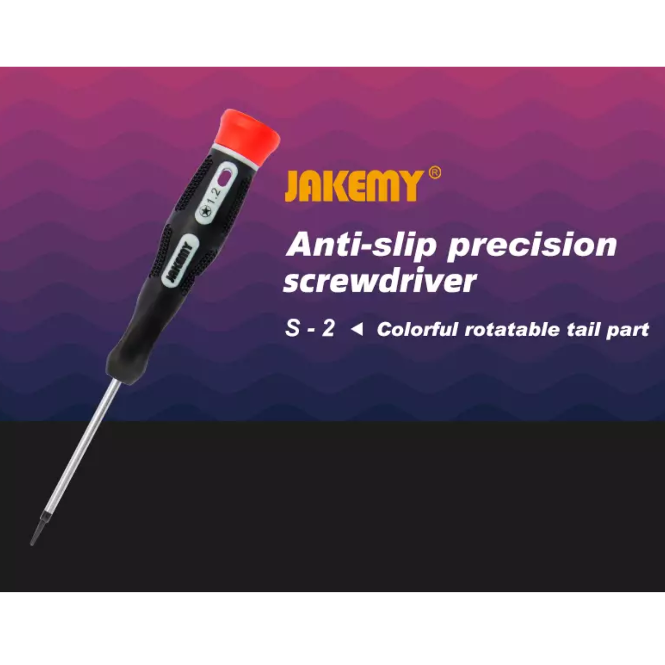 Anti-Slip Professional Screwdriver with a colorful rotatable tail part for enhanced grip and precision