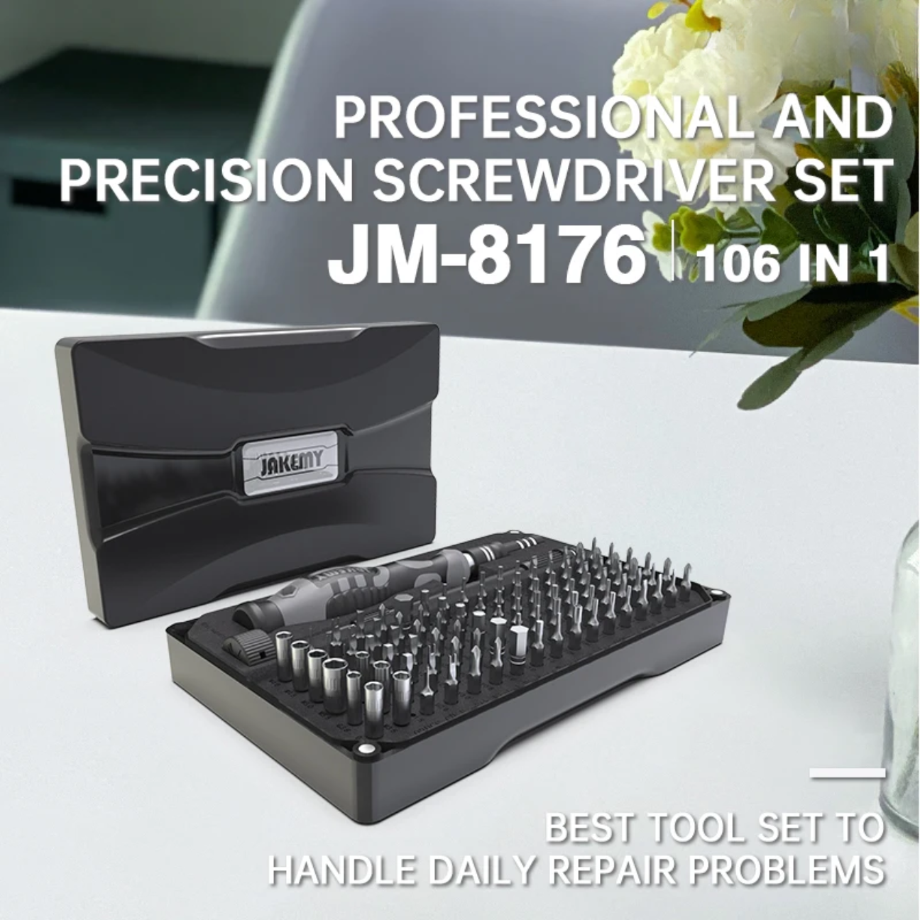 Precision Screwdriver Set 106 in 1 with 106 tools for versatile daily repair tasks