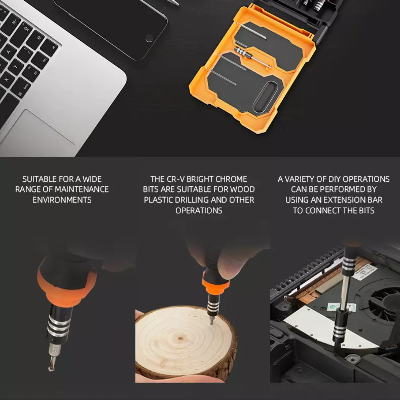 Precision Screwdriver Set for Electronics with various bits for versatile DIY operations