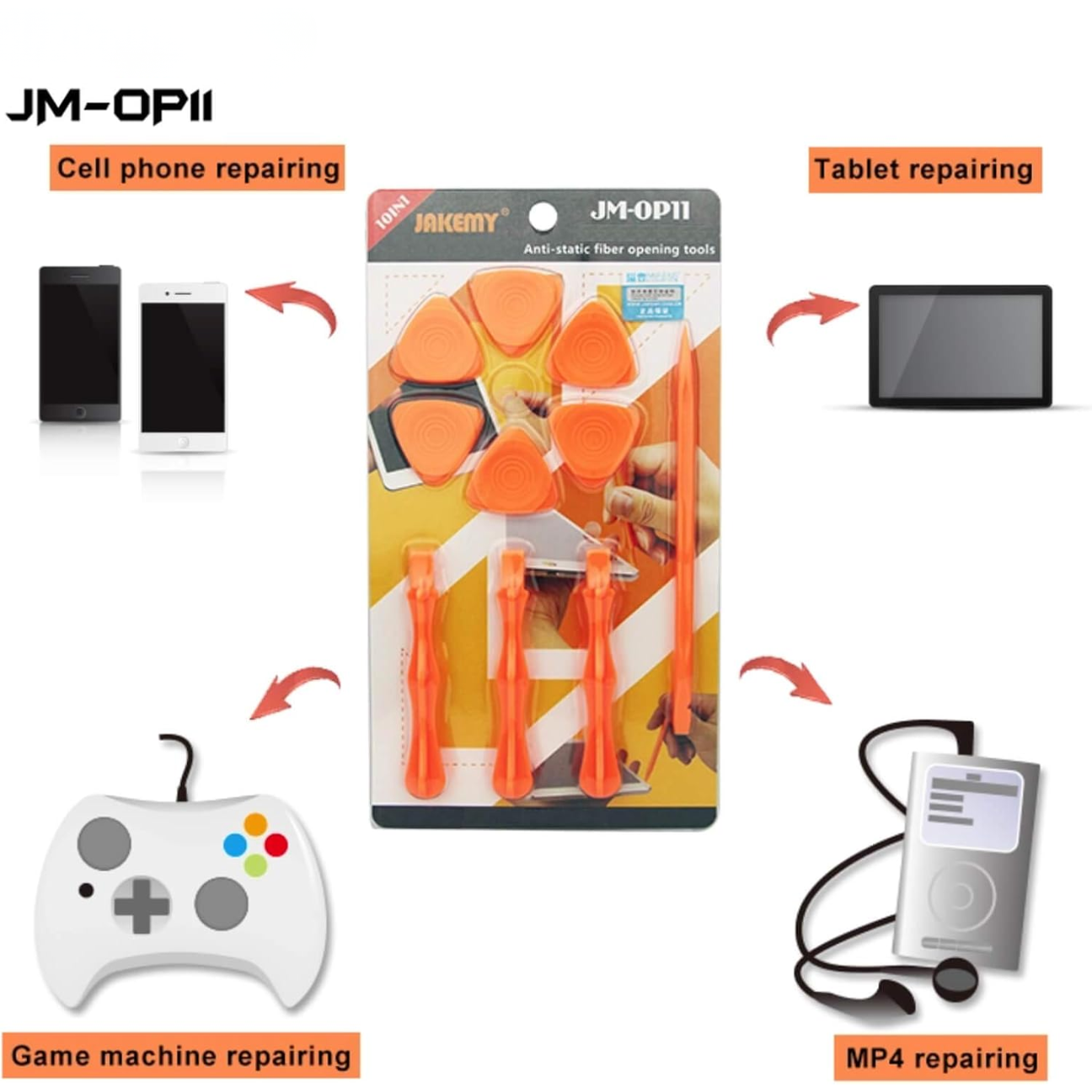 Professional phone repair tool kit featuring various tools for cell phone and tablet repairs