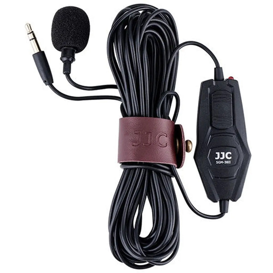 Omnidirectional lapel microphone with long cable and control switch for clear audio capture