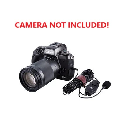 Omnidirectional lapel microphone with a camera setup, camera not included