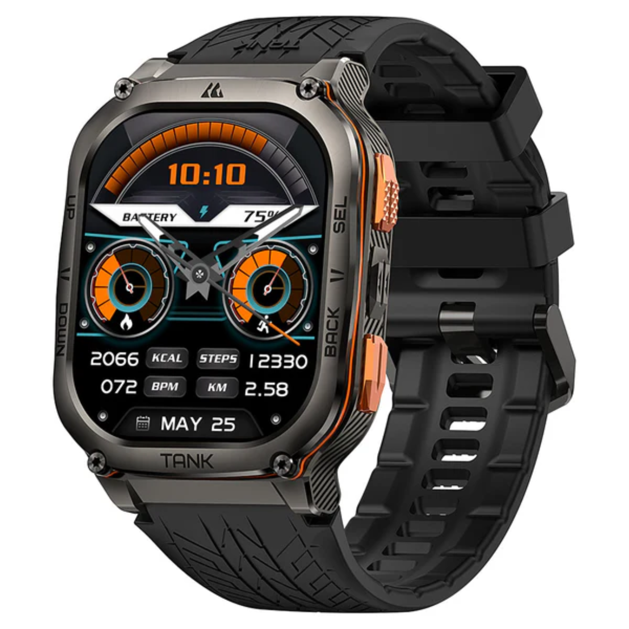 KOSPET Tank M3 Ultra Smartwatch with fitness tracking features and vibrant display for outdoor enthusiasts