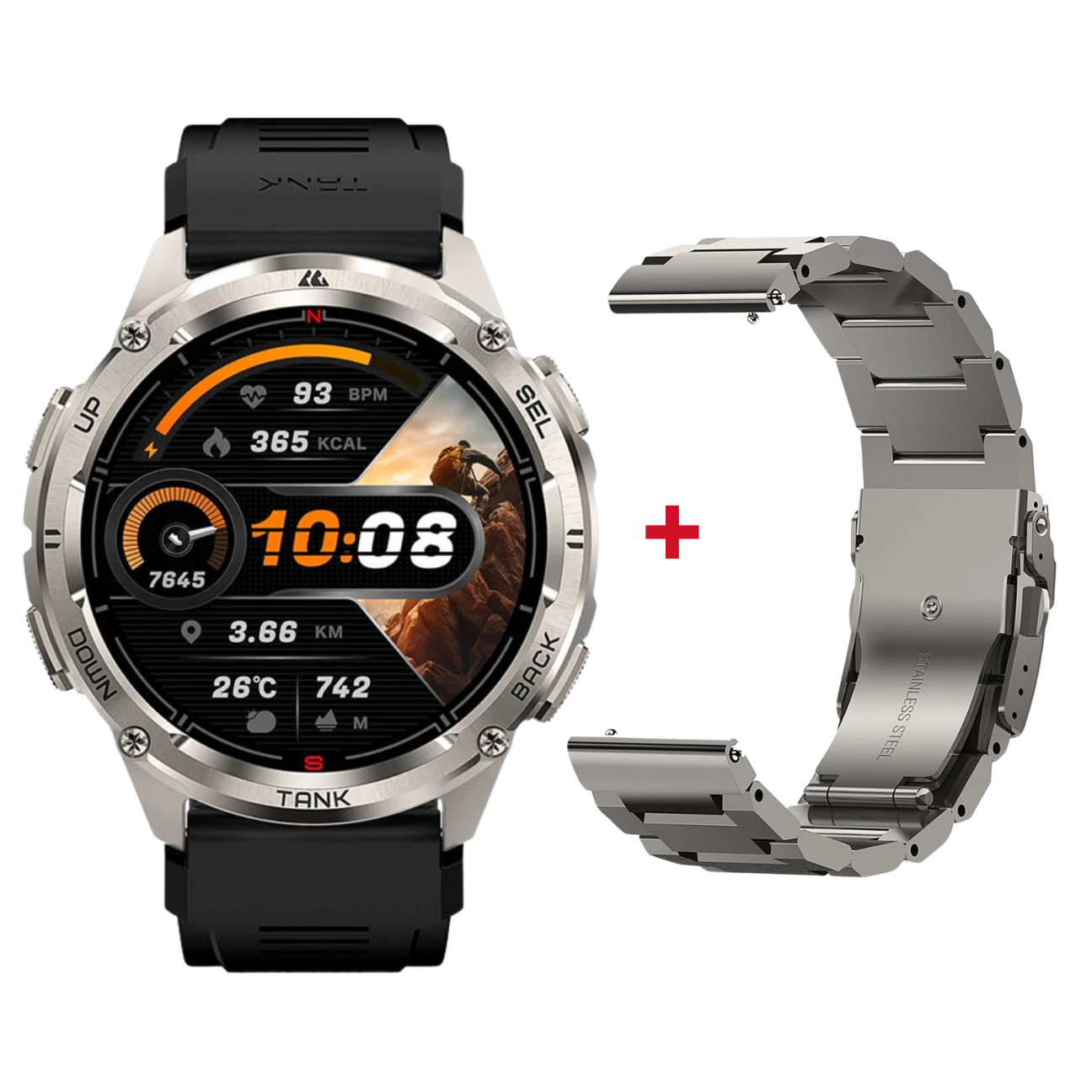 KOSPET TANK T3 ULTRA 2 smartwatch featuring a round display and durable design for fitness tracking