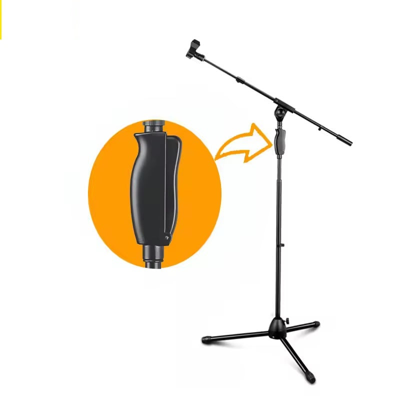 Microphone stand adjustable tripod with height adjustment and durable design