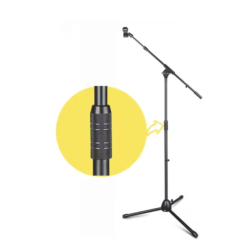 Microphone stand adjustable tripod with height adjustment and durable design.
