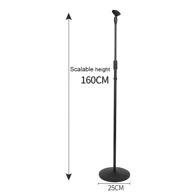 Microphone stand adjustable tripod with scalable height up to 160CM and sturdy base