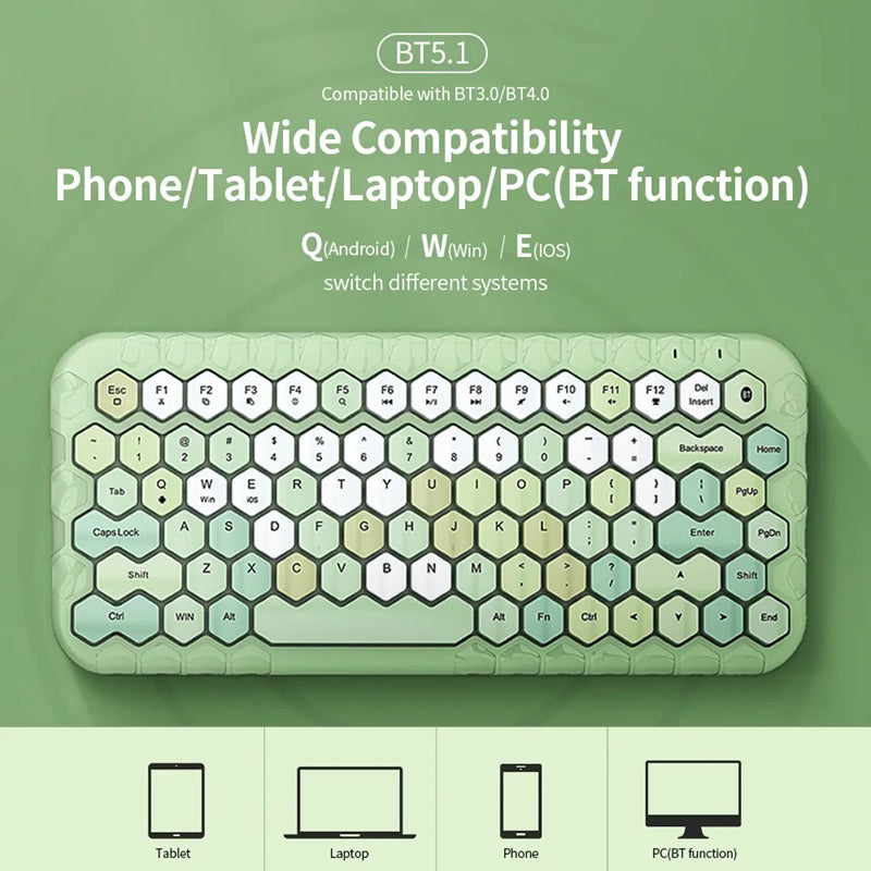 MOFII HONEY BT keyboard by VMIDirect with honeycomb design and wide compatibility for phone tablet laptop and PC
