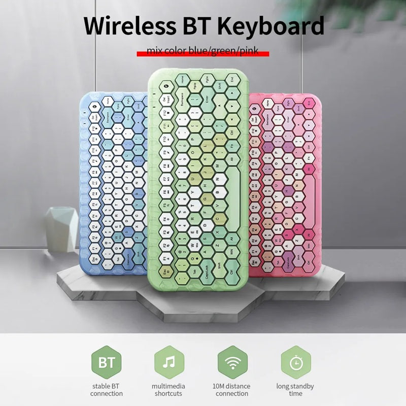 MOFII HONEY BT keyboard wireless Bluetooth compact keyboards in blue green and pink colors
