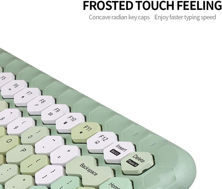 Close-up of Mofii Honey PLUS gaming keyboard set with frosted touch feeling and concave radian key caps