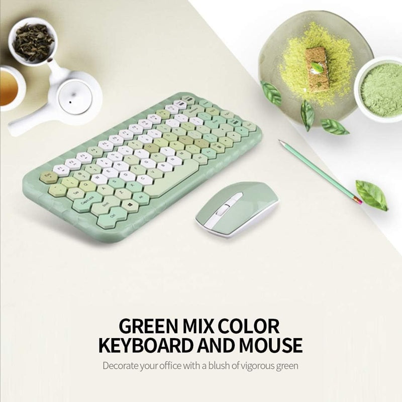 Mofii Honey PLUS gaming keyboard set in green mix color with matching mouse