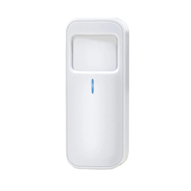 White Smart Motion Sensor Alarm for home security with sleek compact design