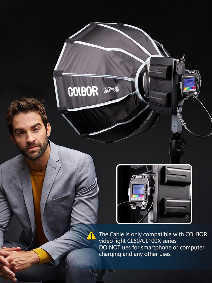 Synco COLBOR adapter plate for CL100X series on a lighting setup with a model in studio