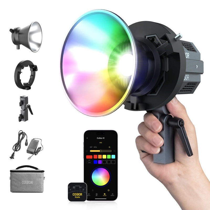 Synco COLBOR CL60R RGB video light with adjustable color settings for enhanced video production