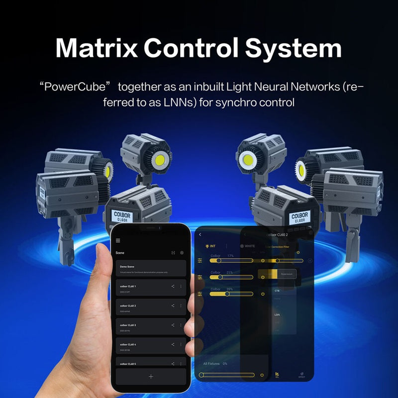 Synco COLBOR CL60R RGB video light with smartphone matrix control system for enhanced lighting setup