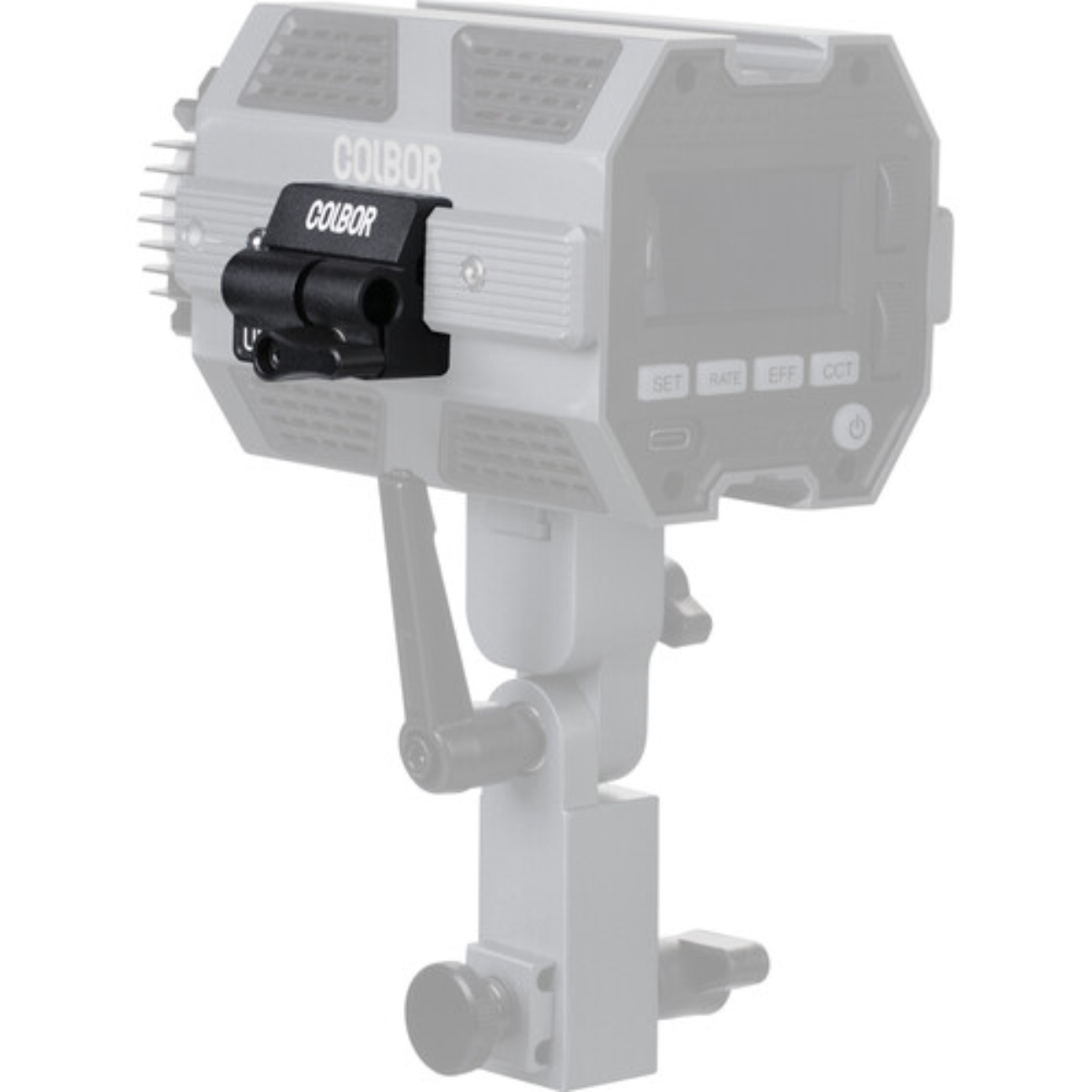 Synco COLBOR lighting accessories holder mounted on a studio light for optimal positioning